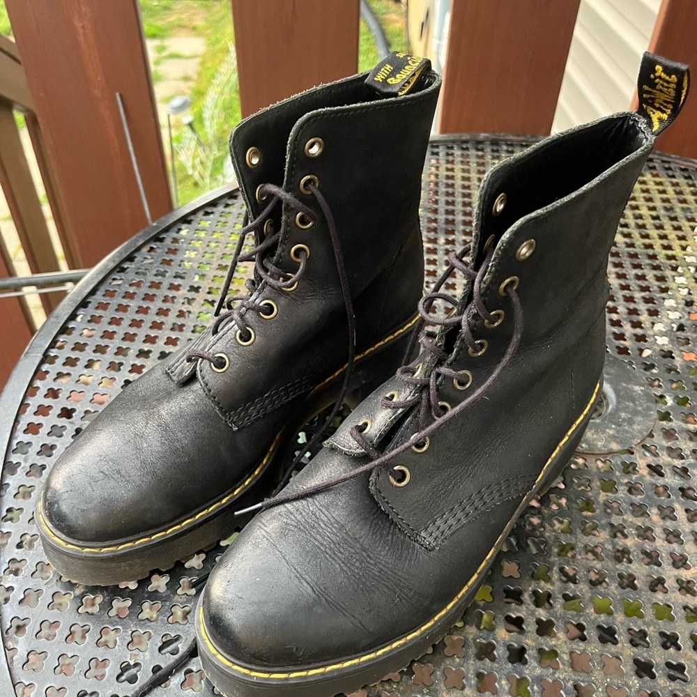 Dr. Martens Black Leather Women's Boots